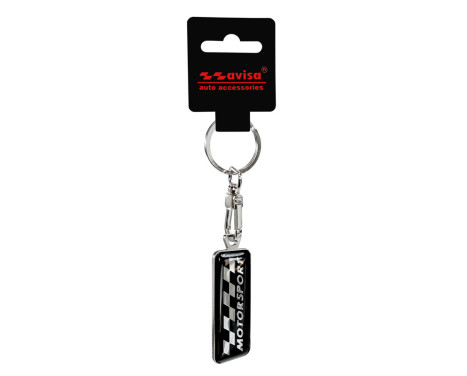 Stainless steel keyring - 'Motorsport' Black, Image 2