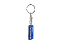 Stainless steel keyring - 'Motorsport' Blue