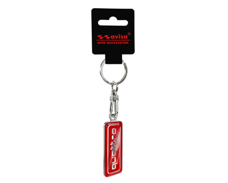 Stainless steel keyring - 'Quattro' Red, Image 2