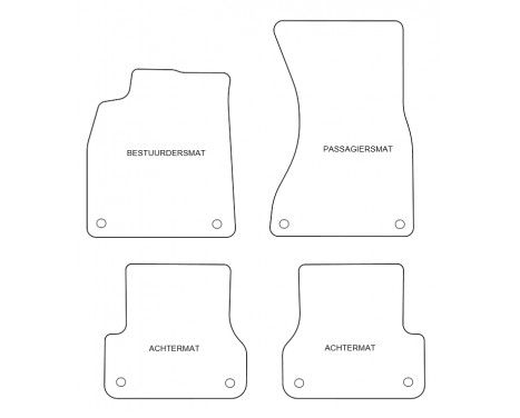Velor car mats suitable for Audi A6 2011- 4-piece, Image 2