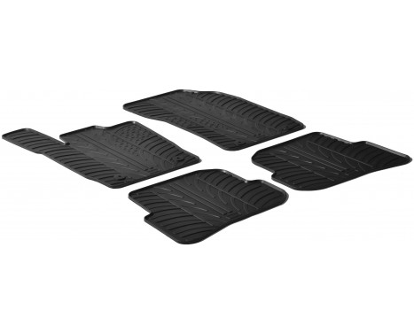 Rubber mats suitable for Audi A1 2010- (4-piece + mounting clips)