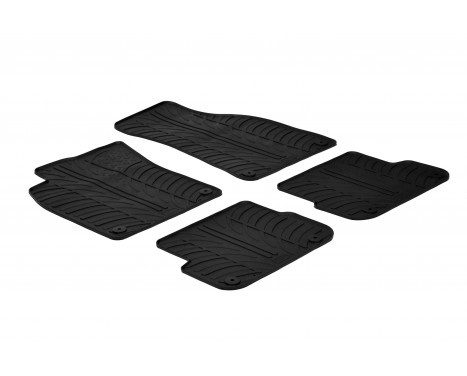 Rubber mats suitable for Audi A6 4F 2006-2010 (T-Design 4-piece + mounting clips)