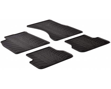 Rubber mats suitable for Audi A7 2010- / A6 2011- (T-Design 4-piece + mounting clips)