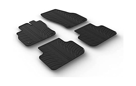 Rubber mats suitable for Audi Q3 2019- (T design 4-piece + mounting clips)