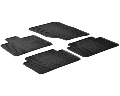 Rubber mats suitable for Audi Q7 2006-2015 (T-Design 4-piece + mounting clips)