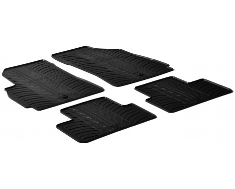 Rubber mats suitable for Chevrolet Orlando 2010- (T-Design 4-piece + mounting clips)