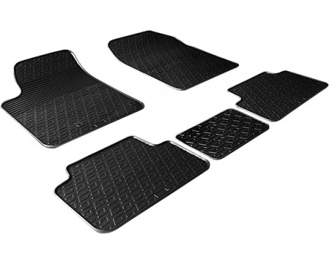 Rubber mats suitable for Citroen Berlingo / Peugeot Partner 02-08 (G-Design 5-piece + mounting clips)