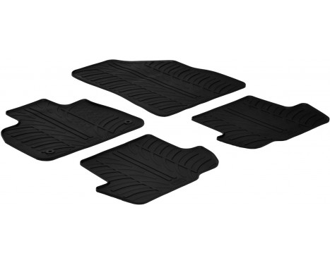 Rubber mats suitable for Citroen DS5 2012- (T-Design 4-piece + mounting clips)