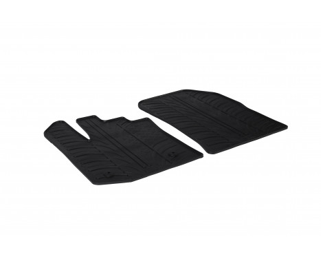 Rubber mats suitable for Dacia Dokker Furgon 2013- (T-Design 2-piece + mounting clips)