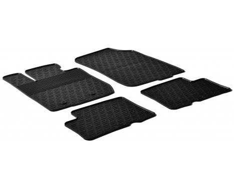 Rubber mats suitable for Dacia Duster 2010- (G-Design 4-piece + mounting clips)