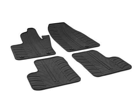 Rubber mats suitable for Fiat 500X & Jeep Renegade 2015- (T-Design 4-piece + mounting clips)