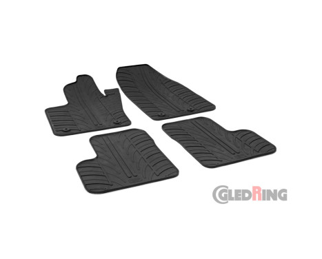 Rubber mats suitable for Fiat 500X & Jeep Renegade 2015- (T-Design 4-piece + mounting clips), Image 2