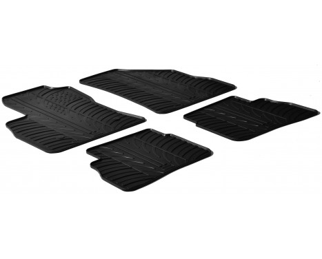 Rubber mats suitable for Fiat Doblo 5 doors 2010- (T-Design 4-piece + mounting clips)