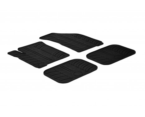 Rubber mats suitable for FIat Freemont 2012- (T-Design 4-piece + mounting clips)