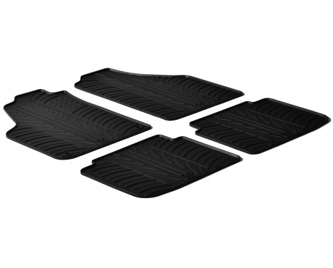 Rubber mats suitable for Fiat Idea 2006- / Lancia Musa 2007- (T-Design 4-piece + mounting clips)