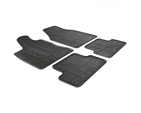 Rubber mats suitable for Fiat Panda 2014- (T-Design 4-piece + mounting clips)