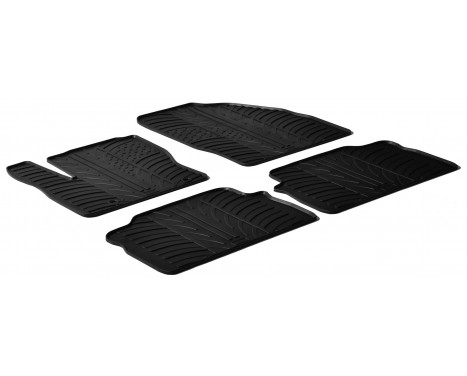 Rubber mats suitable for Ford C-Max 2003-2009 (T-Design 4-piece + mounting clips)