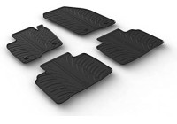 Rubber mats suitable for Ford Edge 2016- (T-Design 4-piece + mounting clips)