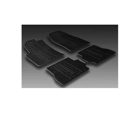 Rubber mats suitable for Ford Fiesta VII 2008- (T-Design 4-piece + mounting clips), Image 2