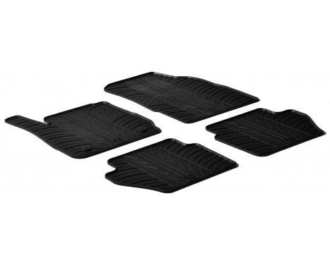 Rubber mats suitable for Ford Fiesta VII 2008- (T-Design 4-piece + mounting clips)