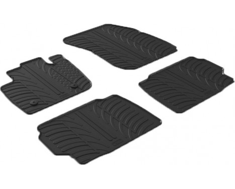 Rubber mats suitable for Ford Mondeo 2015- (T-Design 4-piece + mounting clips)