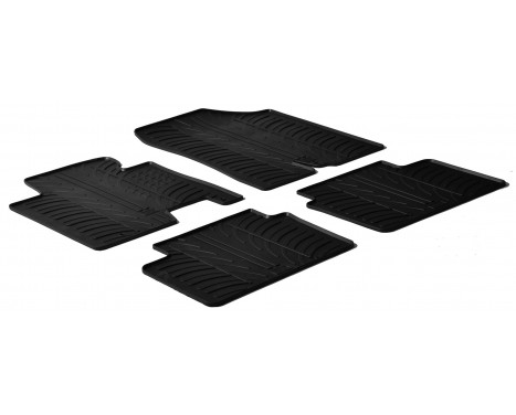 Rubber mats suitable for Hyundai i30 / Kia Cee'd 2012-2015 (T-Design 4-piece + mounting clips)