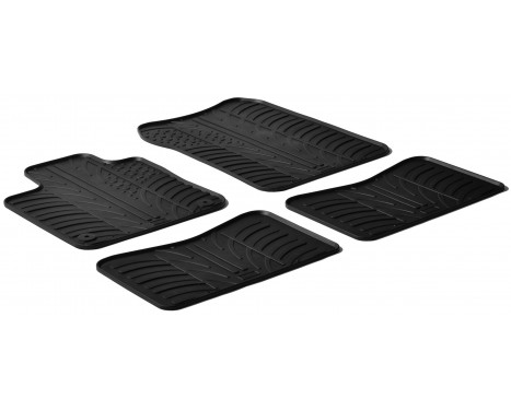 Rubber mats suitable for Kia Cee'd HB 5-door (T-Design 4-piece + mounting clips)