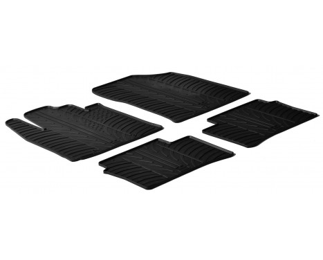 Rubber mats suitable for Kia Picanto 2011- (T-Design 4-piece + mounting clips)