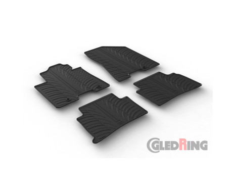 Rubber mats suitable for Kia Sportage IV 2016- (T-Design 4-piece + mounting clips), Image 2
