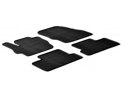 Rubber mats suitable for Mazda 3 2009-2012 (T-Design 4-piece + mounting clips)