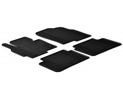 Rubber mats suitable for Mazda CX-5 petrol 2012- (T-Design 4-piece + mounting clips)