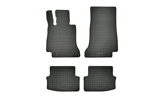 Rubber mats suitable for Mercedes C-Class W205 Coupe/Cabrio 2015- (4-piece + mounting system)