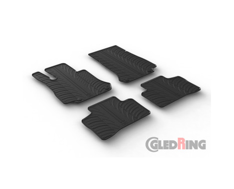 Rubber mats suitable for Mercedes GLC X253 9/2015- (T-Design 4-piece + mounting clips), Image 2