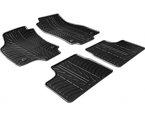 Rubber mats suitable for Opel Astra H from 2004 to 2009 (T-Design 4-piece + mounting clips)