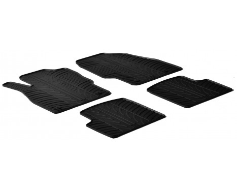 Rubber mats suitable for Opel Corsa D from 2006 to 2014 (T-Design 4-piece + mounting clips)
