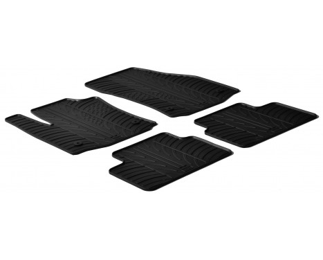 Rubber mats suitable for Opel Meriva B 2010- (T-Design 4-piece + mounting clips)