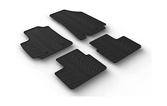Rubber mats suitable for Renault Arkana 2020- (T-Design 4-piece + mounting clips)