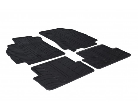 Rubber mats suitable for Renault Fluence 2011- (T-Design 4-piece + mounting clips)