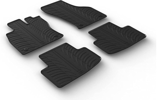 Rubber mats suitable for Skoda Kodiaq 3/2017- (T-Design 4-piece + mounting clips)