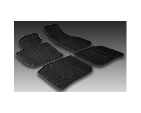 Rubber mats suitable for Skoda SuperB 2008-2015 (T-Design 4-piece + mounting clips), Image 2