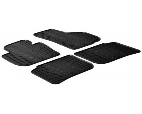 Rubber mats suitable for Skoda SuperB 2008-2015 (T-Design 4-piece + mounting clips)