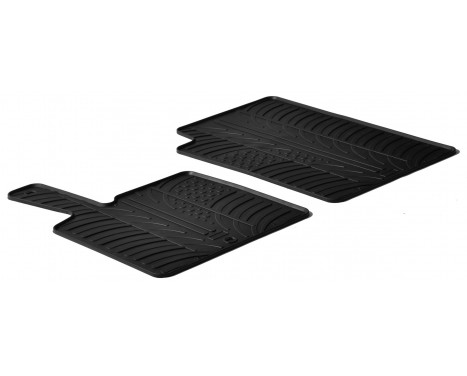 Rubber mats suitable for Smart ForTwo 2006-2014 (T-Design 2-piece + mounting clips)