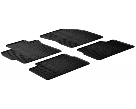Rubber mats suitable for Toyota Auris 2007- (T-Design 4-piece + mounting clips)