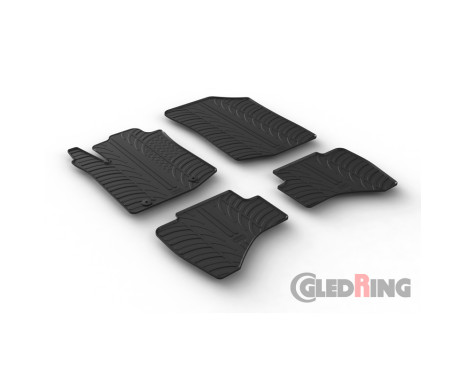 Rubber mats suitable for Toyota Aygo 2014- (T design 4-piece + mounting clips), Image 2