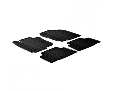 Rubber mats suitable for Toyota Rav4 (T-Design 4-piece + mounting clips)