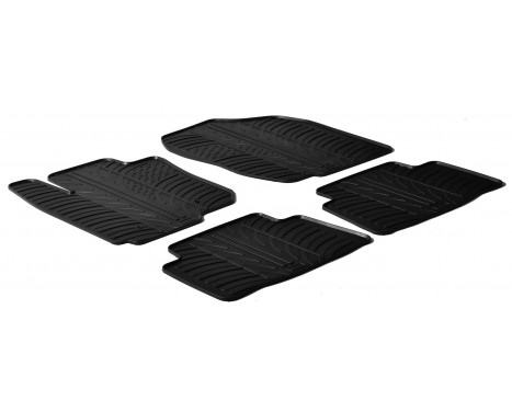 Rubber mats suitable for Toyota Rav4 (T-Design 4-piece + mounting clips)