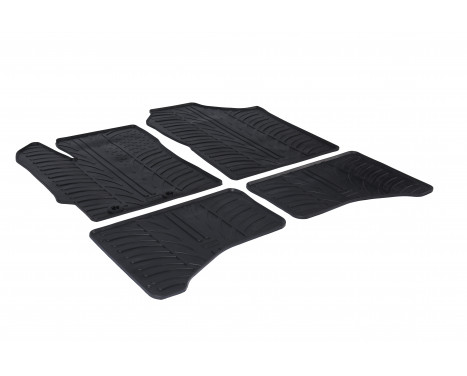 Rubber mats suitable for Toyota Yaris Hybrid 5 door 2012- (4-piece + mounting clips)