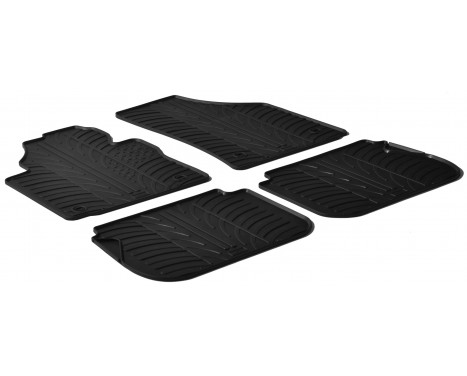 Rubber mats suitable for Volkswagen Caddy 2004- (G-Design 4-piece + mounting clips)