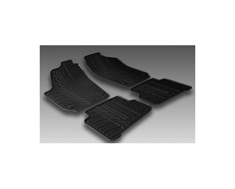 Rubber mats suitable for Volkswagen Polo 6R 2009- (4-piece + mounting clips), Image 2