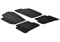 Rubber mats suitable for Volkswagen Polo 6R 2009- (4-piece + mounting clips)